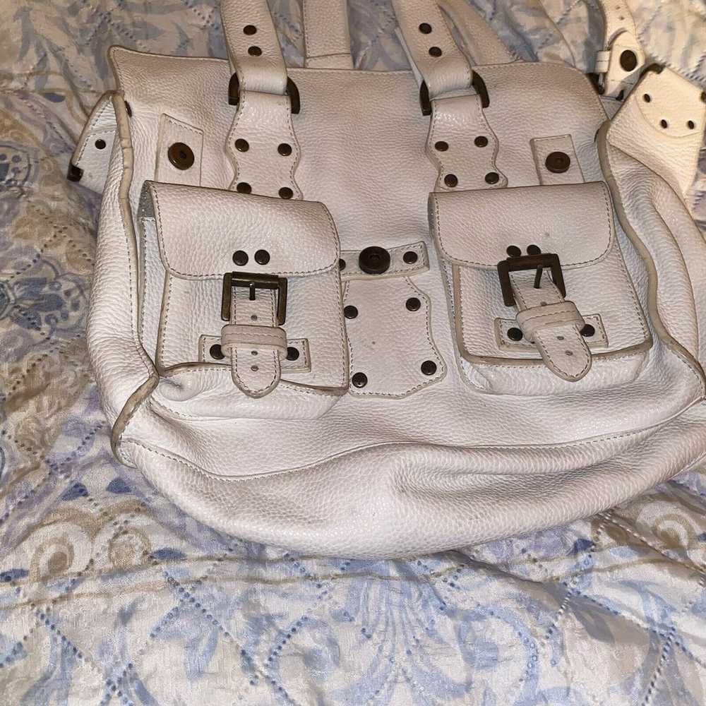 Vintage White Mulberry Roxanne Satchel Handbag Le… - image 4