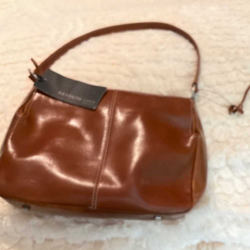 Authentic Kenneth Cole Handbag with tags Brown Le… - image 3