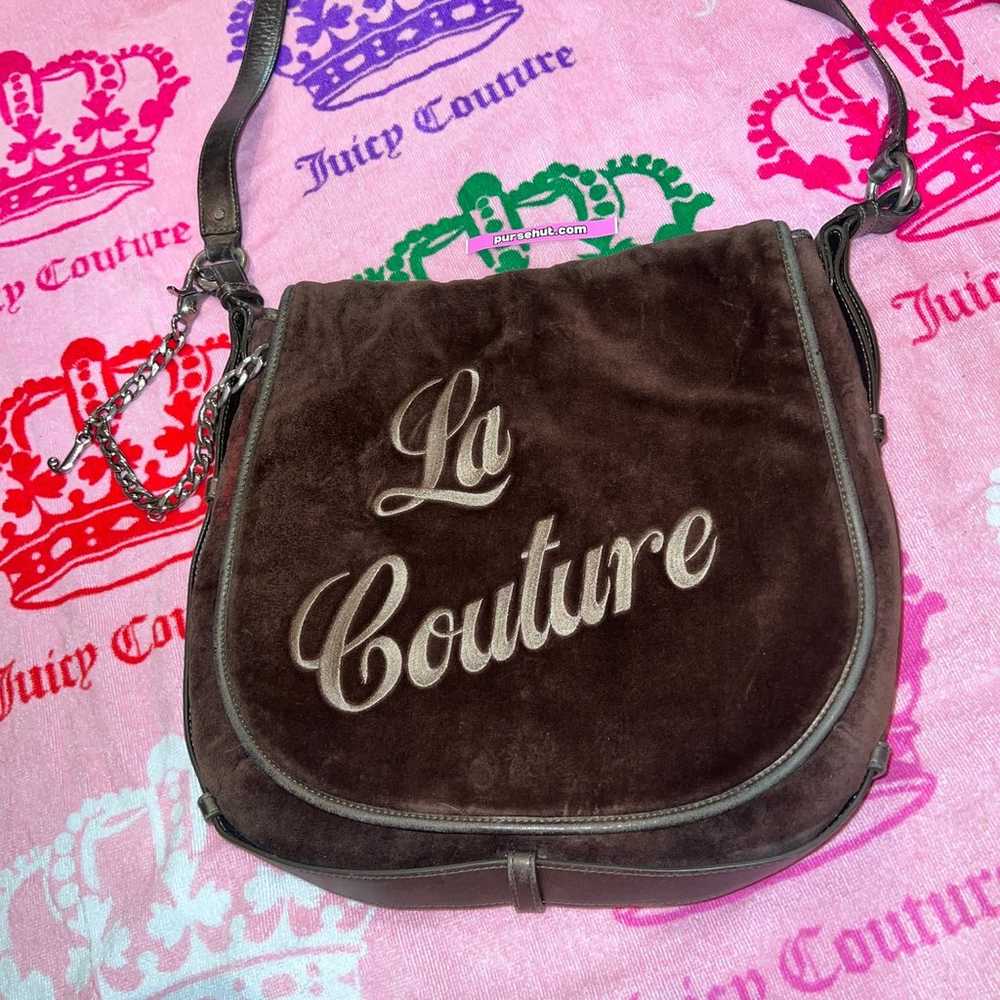 Vintage Brown Juicy Couture Purse Messenger Bag S… - image 1