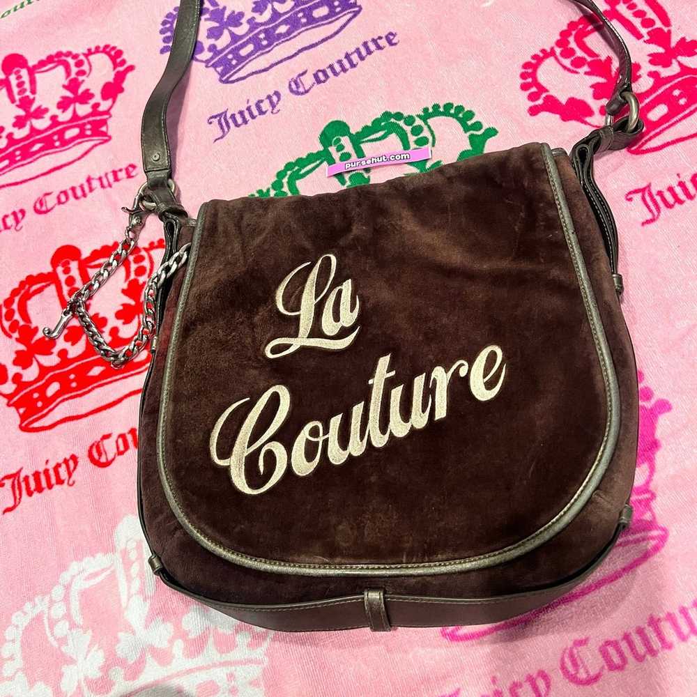 Vintage Brown Juicy Couture Purse Messenger Bag S… - image 2