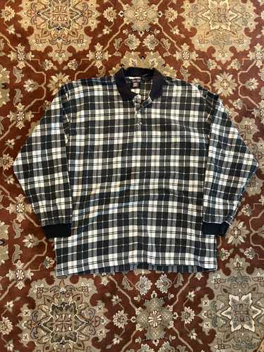 Faded Glory Faded Glory Plaid Long Sleeve Polo