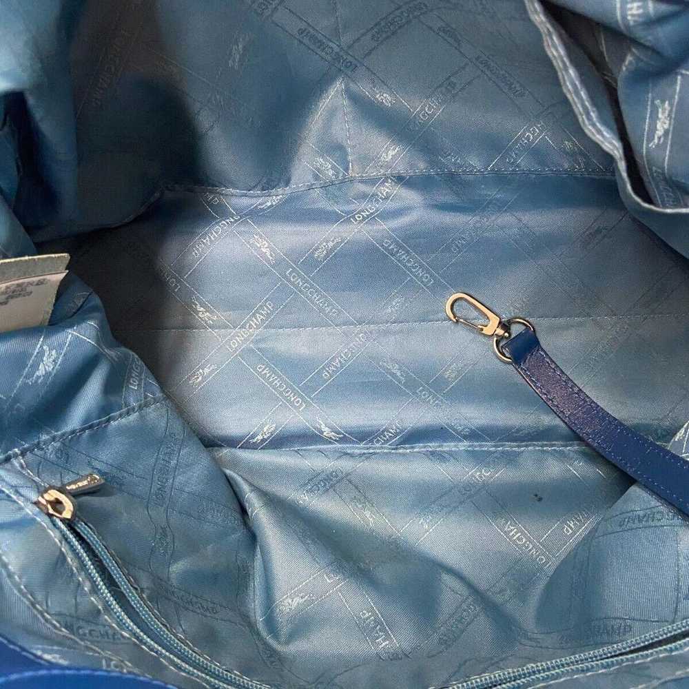 LONGCHAMP Blue Vintage Patent Soft Leather Should… - image 5