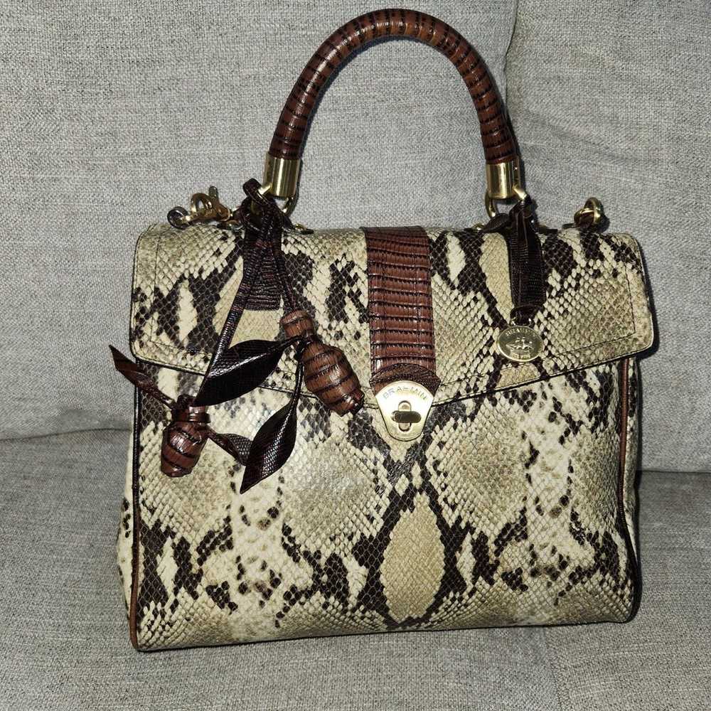 BRAHMIN Julia Rose Natural lady Anaconda vintage - image 1