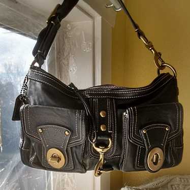 Vintage COACH 65th selling Limited Edition Black Leather Legacy Bag