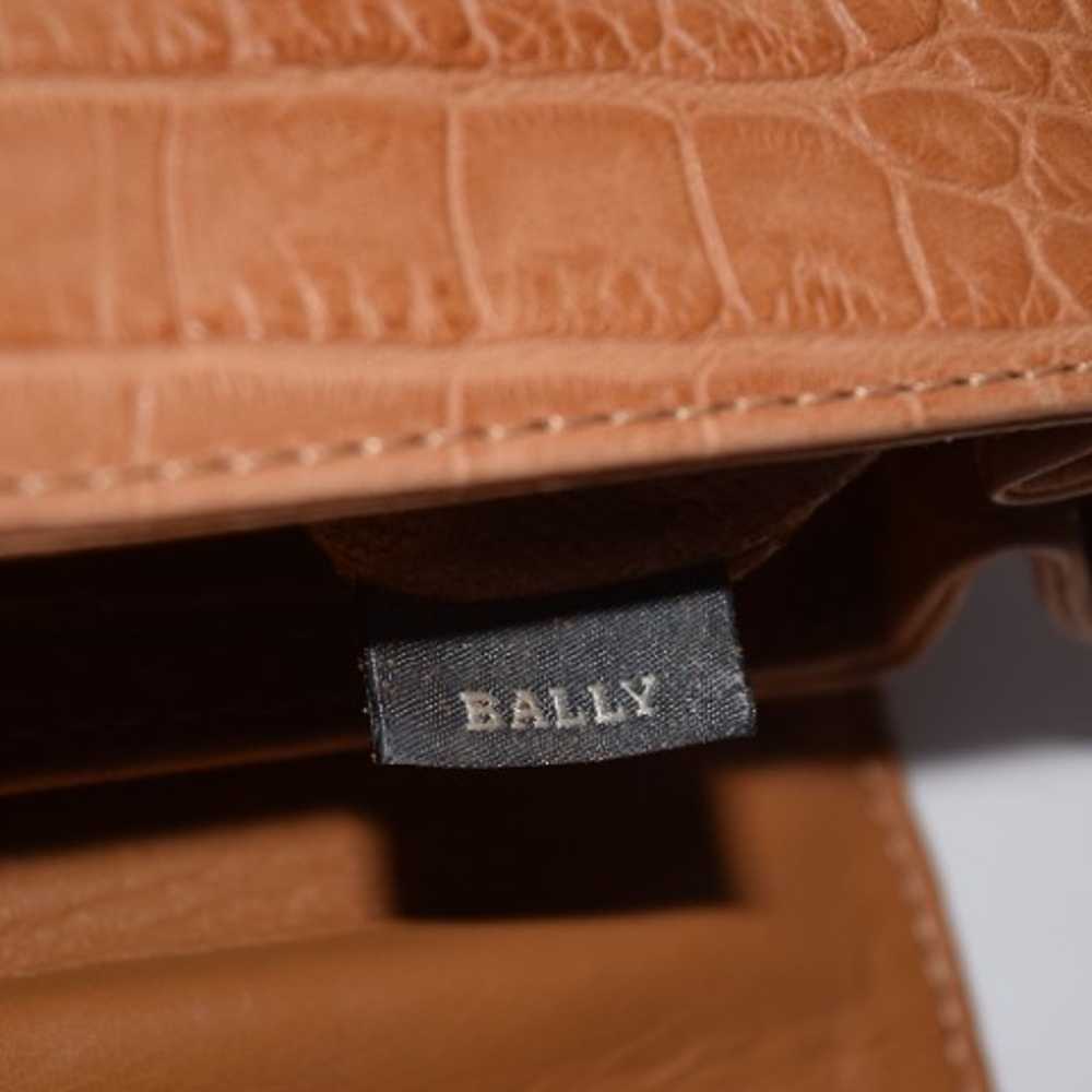 BALLY Vintage Camel Brown Croc Embossed Leather F… - image 12