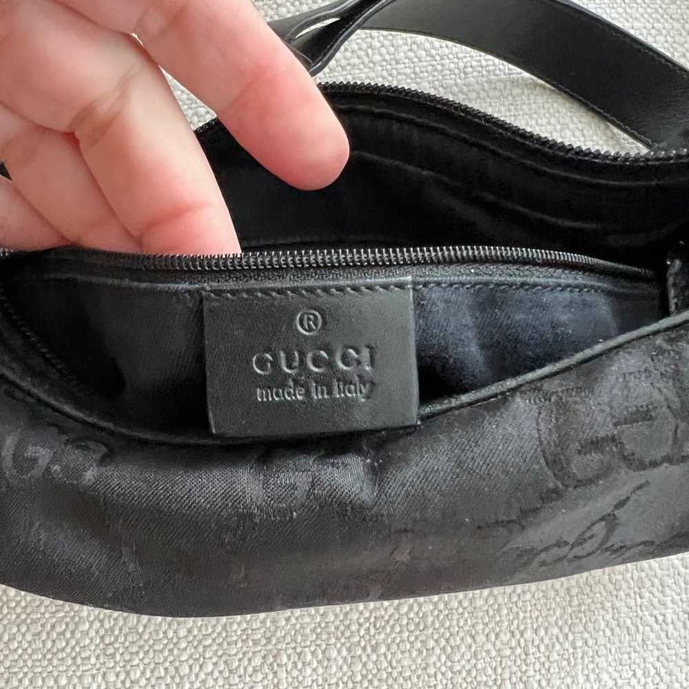 Vintage Gucci shoulder black logo purse - canvas … - image 4