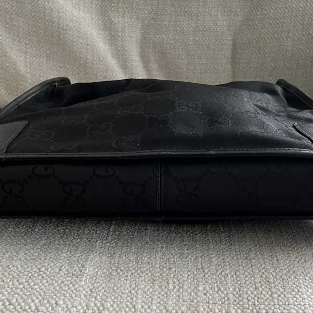 Vintage Gucci shoulder black logo purse - canvas … - image 5