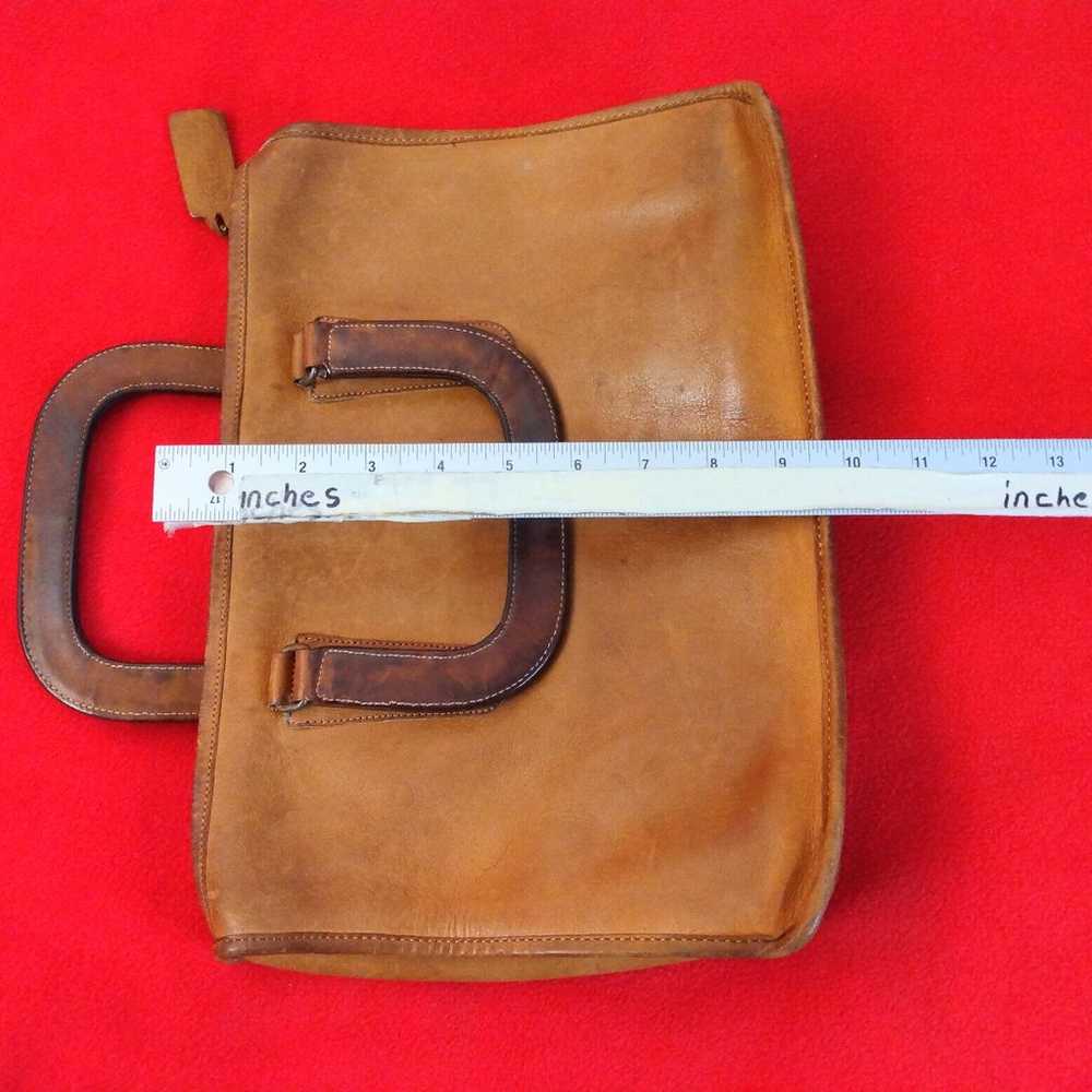 Vintage Coach Tan Leather Slim Satchel Compact Ma… - image 11