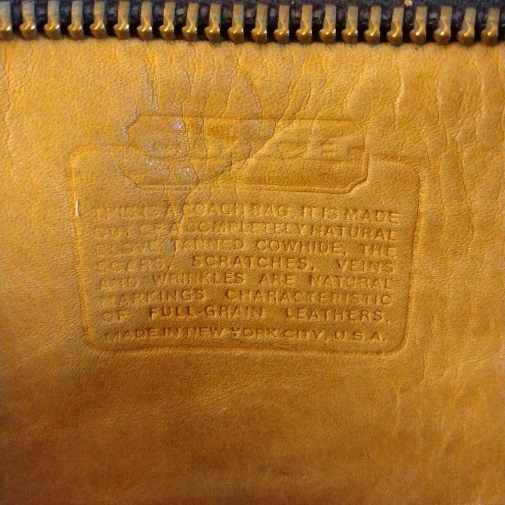 Vintage Coach Tan Leather Slim Satchel Compact Ma… - image 2