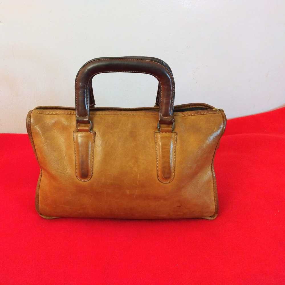 Vintage Coach Tan Leather Slim Satchel Compact Ma… - image 7