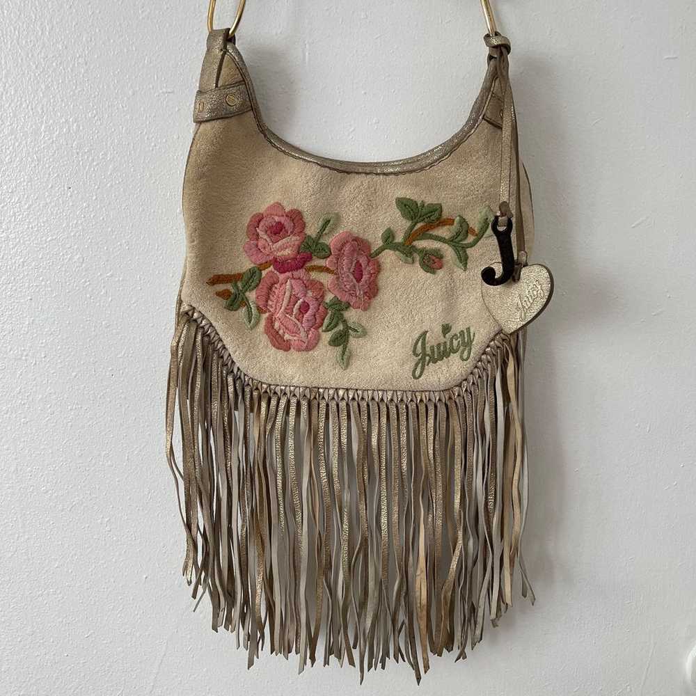 Vintage Juicy Couture Y2K Embroidered Fringe Bag - image 1