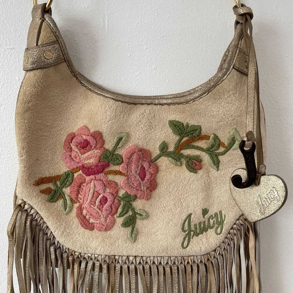 Vintage Juicy Couture Y2K Embroidered Fringe Bag - image 2