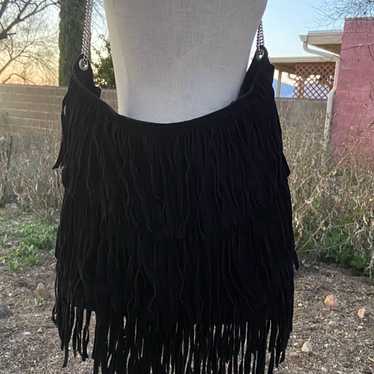 Anthropologie Bag RAJ Fringe Suede Shoulder Tote - image 1