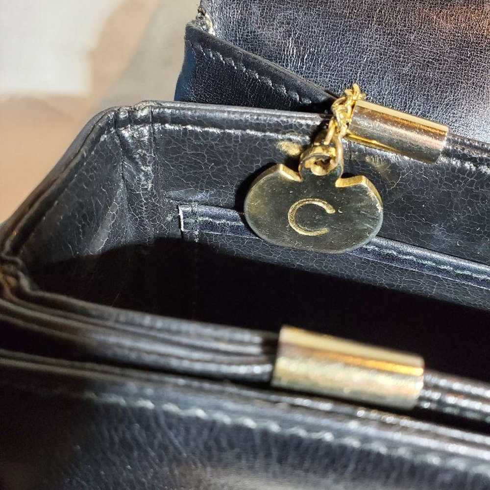 Old Celine Carriage Hardware Shoulder Bag Black - image 11