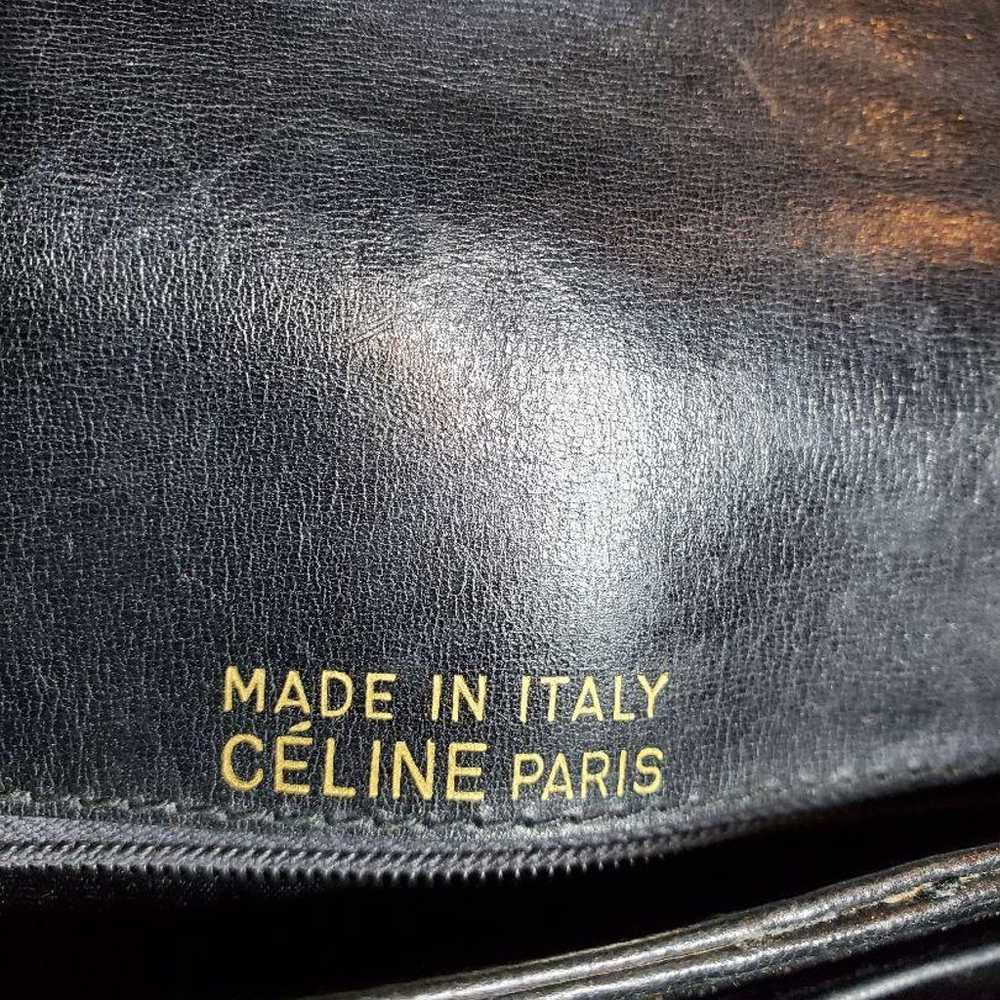 Old Celine Carriage Hardware Shoulder Bag Black - image 5