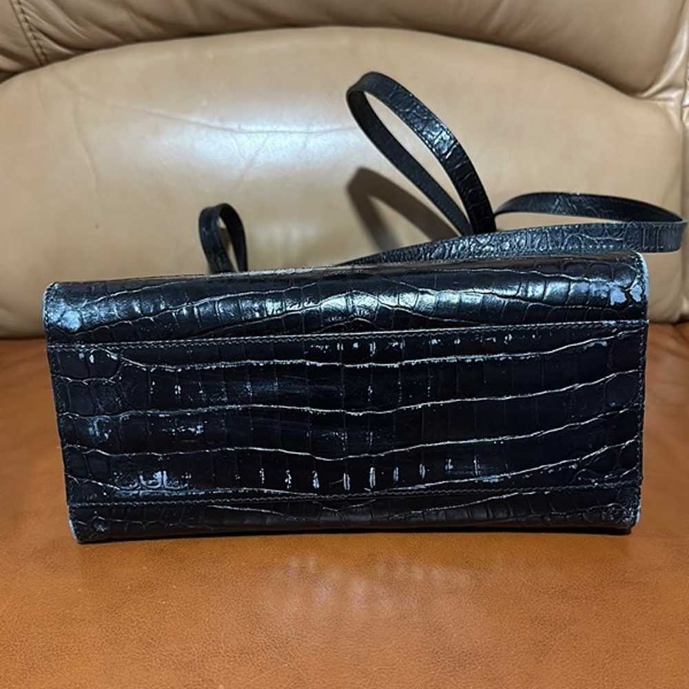 Vintage Salvatore Ferragamo Black Croc Embossed L… - image 6