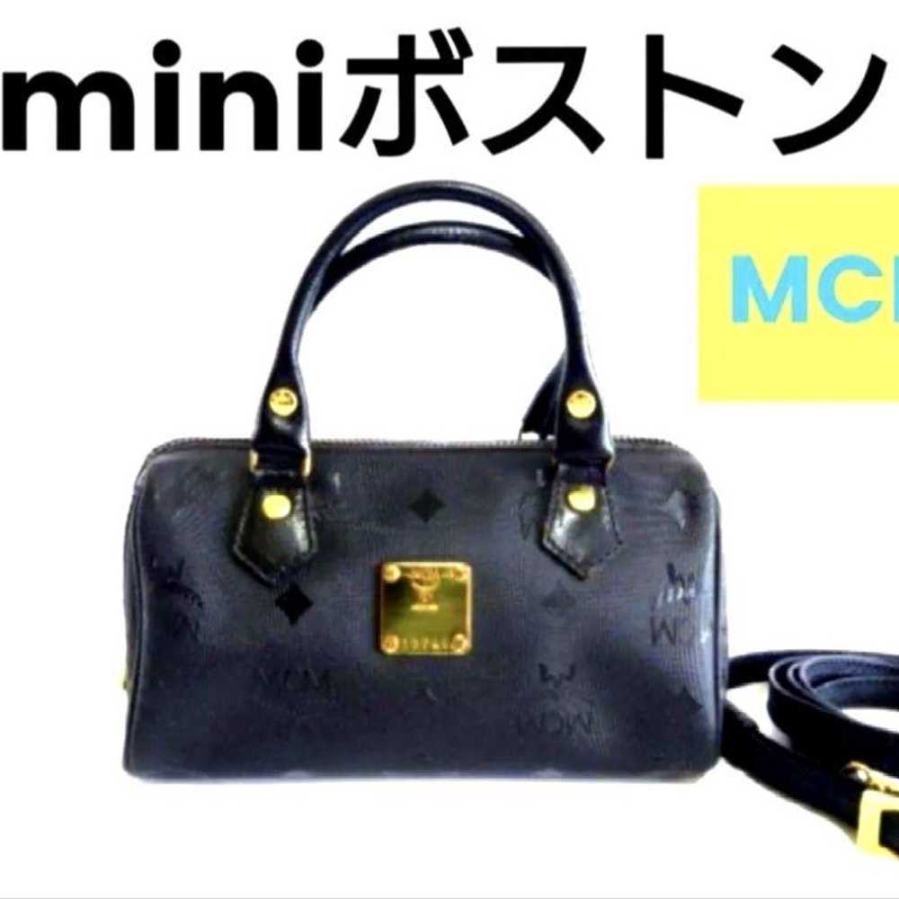 MCM Mini Boston Bag with Visetos Pattern and Shou… - image 1