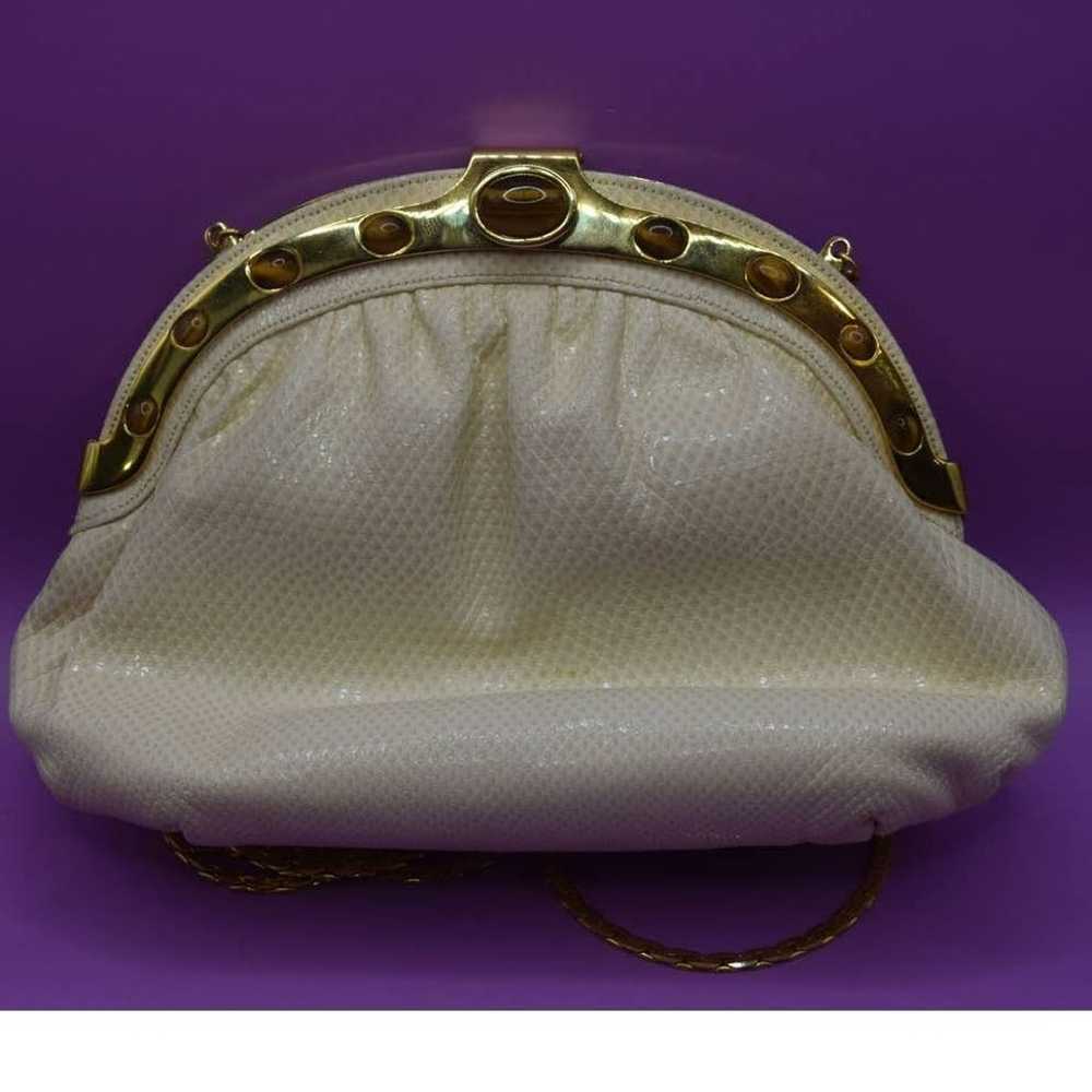 Vintage Finesse La Model Ivory Snakeskin Clutch C… - image 1