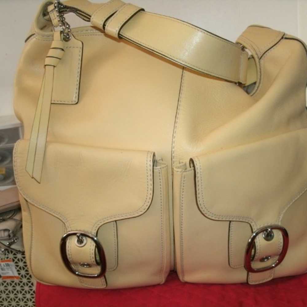 Coach Vntg Bleecker EXLarge Yellow Bag! - image 2