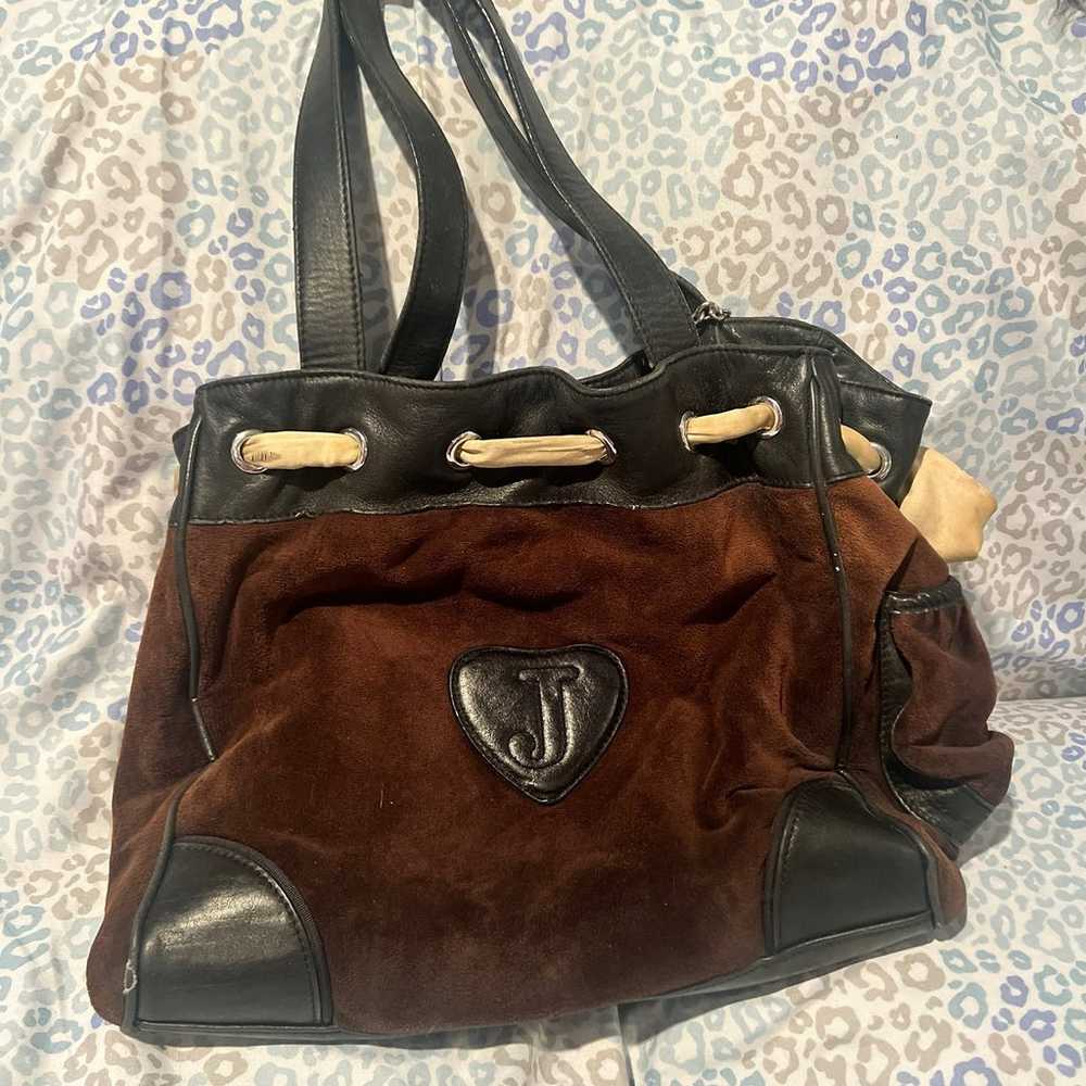 Vintage Dark Brown Juicy Couture Purse Tote Bag H… - image 3