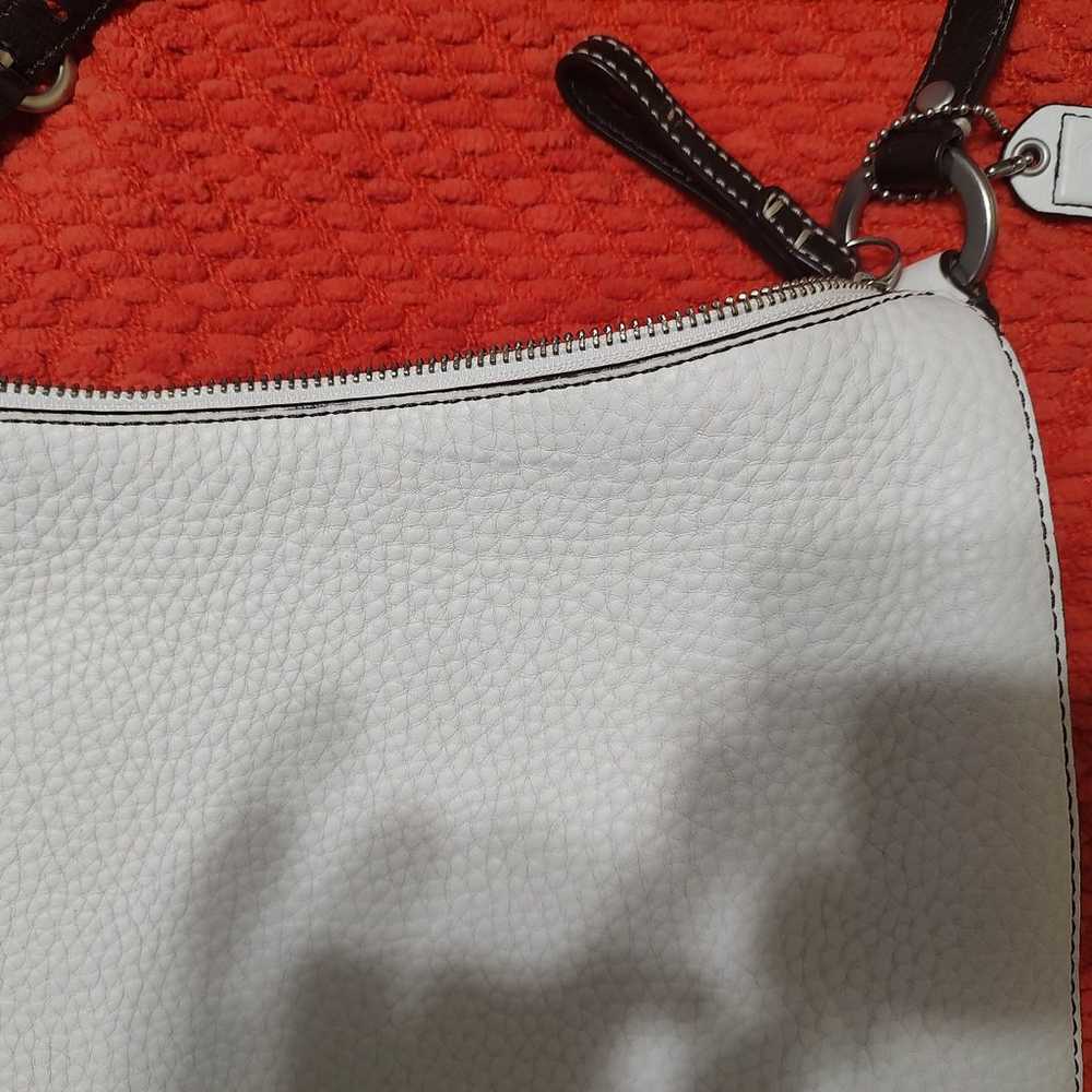 Coach white pebbled leather bag and wallet - image 4