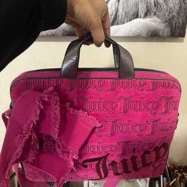 Vintage 2009 NWT Juicy Couture Fuschia Pink Velour Laptop good Computer Bag!