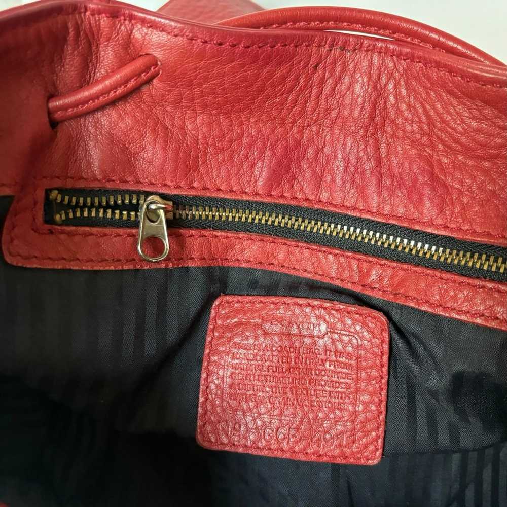 Vintage Coach red leather backpack small - image 11