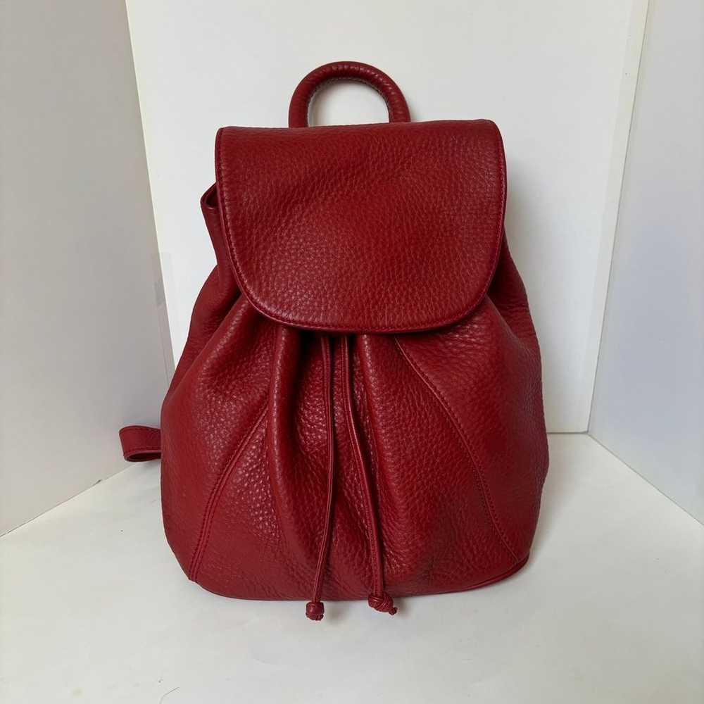 Vintage Coach red leather backpack small - image 1