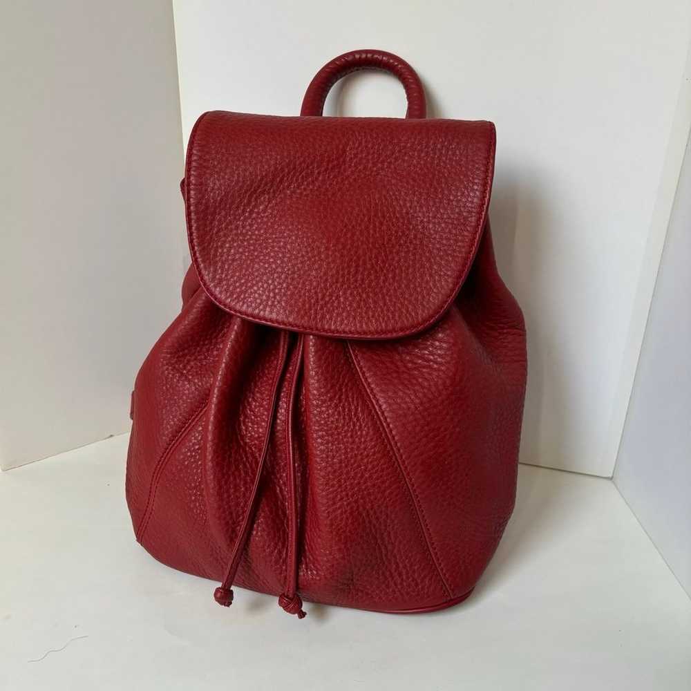 Vintage Coach red leather backpack small - image 2