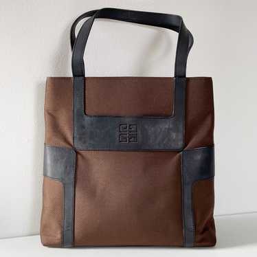 Givenchy brown nylon and black leather vintage sh… - image 1