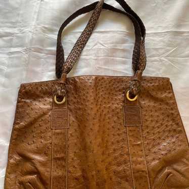 Luc Benoit vintage ostrich tote bag