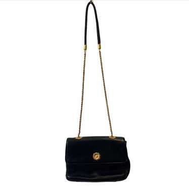 ESCADA Suede Purse factory Hobo Hand Bag Black Soft