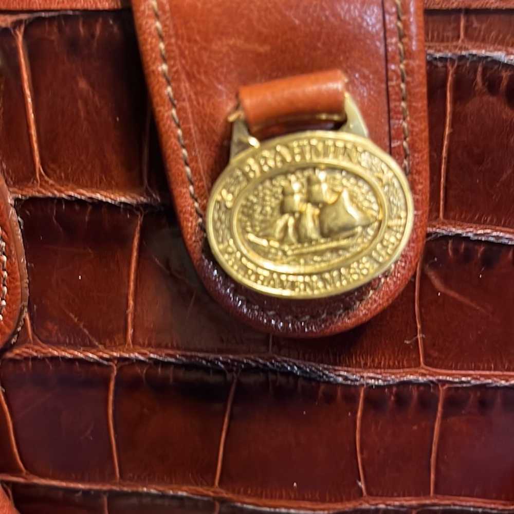 Vintage Brahmin brown croc embossed leather satch… - image 12