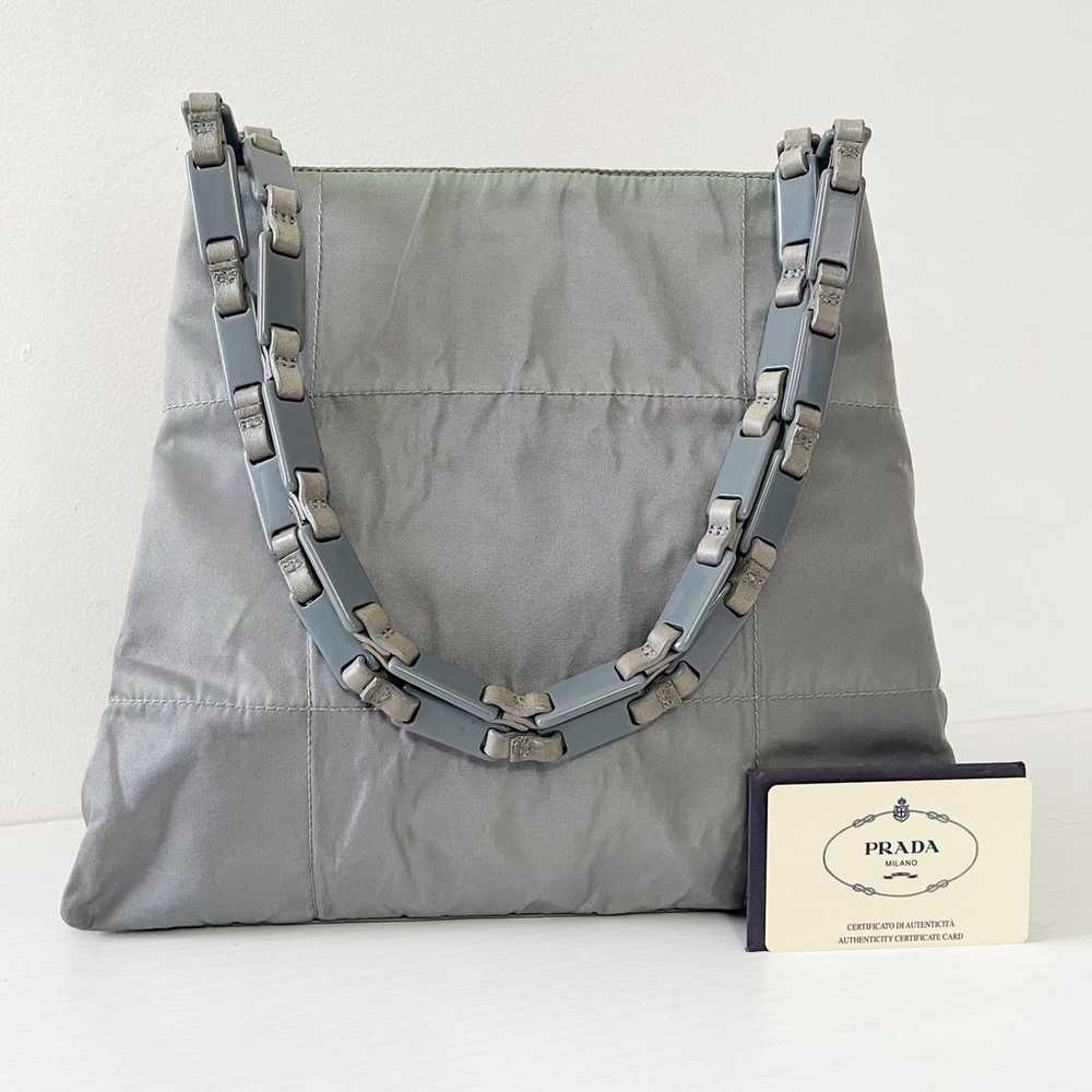 Prada gray Tessuto nylon plexiglass and leather v… - image 1