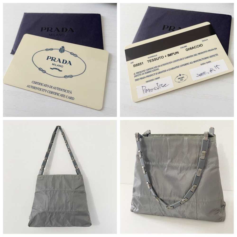 Prada gray Tessuto nylon plexiglass and leather v… - image 2