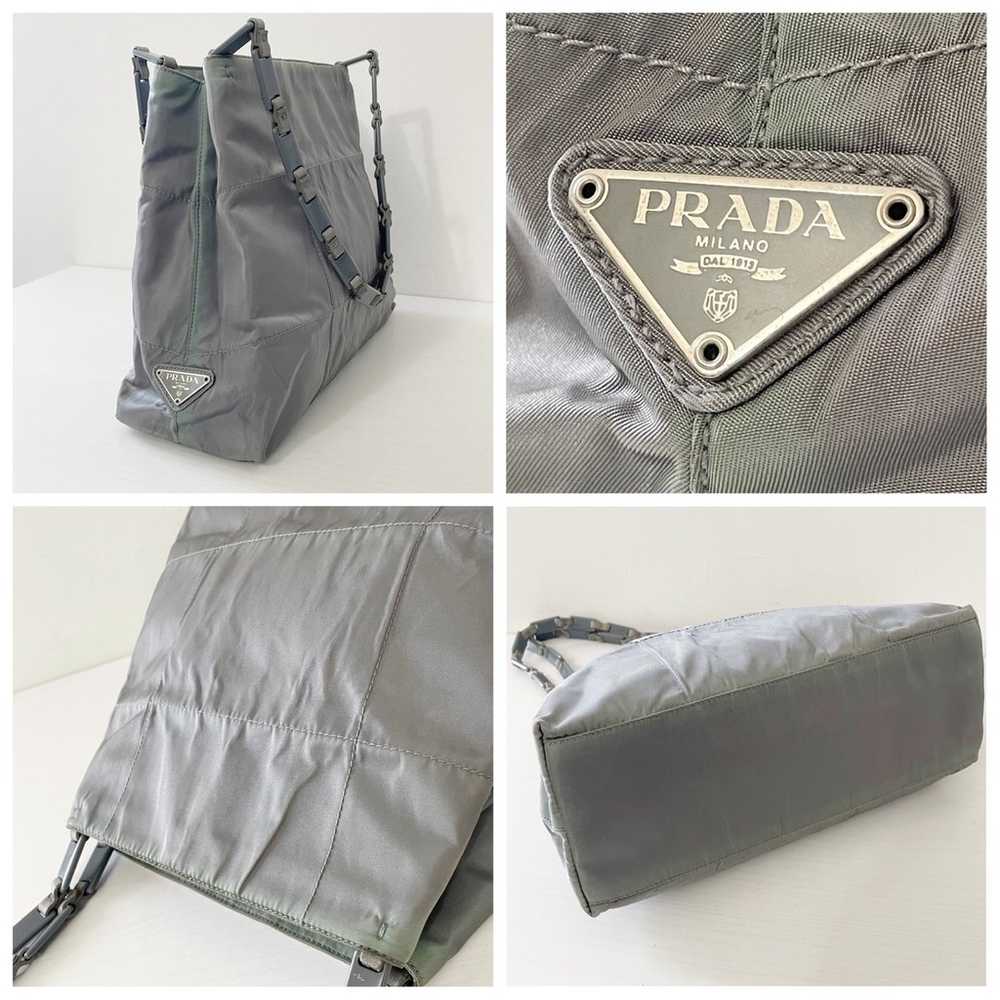 Prada gray Tessuto nylon plexiglass and leather v… - image 3