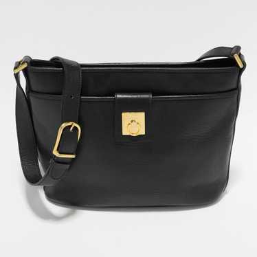 Celine Gancini Shoulder Bag Black Leather Old Triu