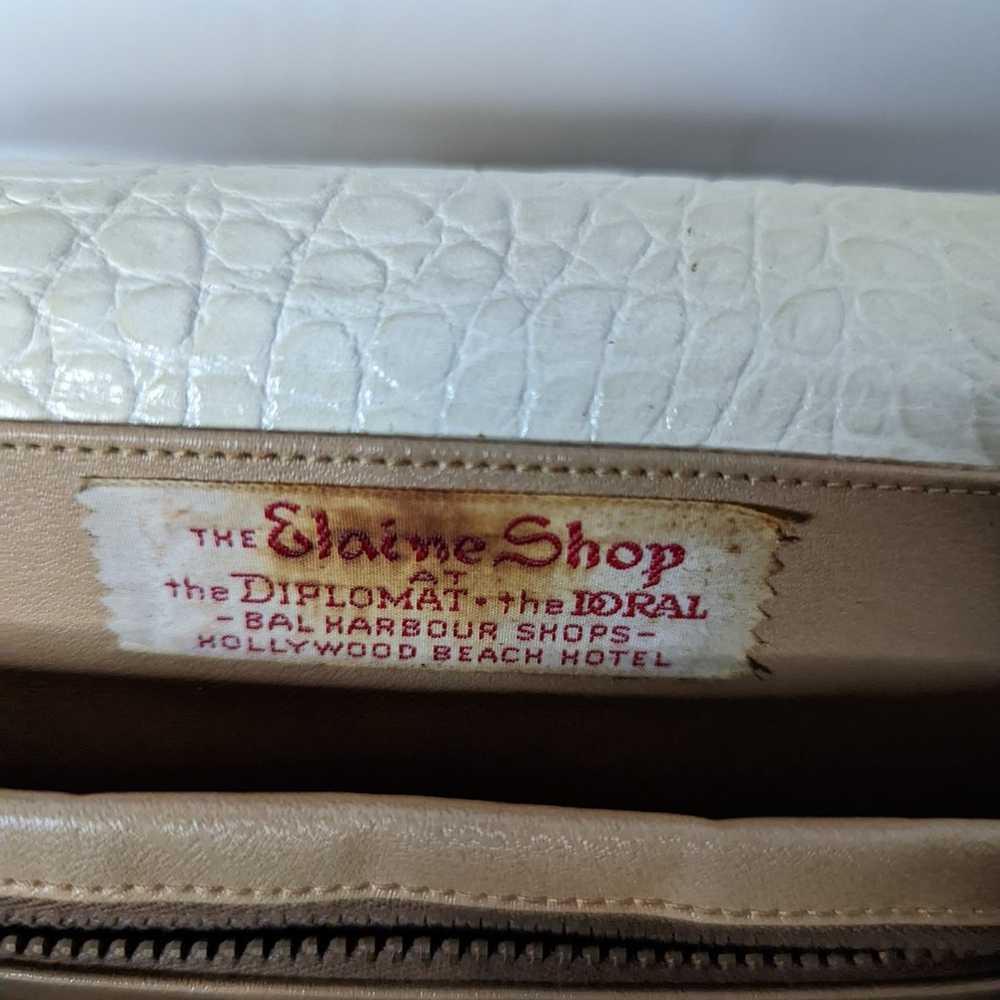 Vintage 50s White Alligator Elaine Shop Diplomat … - image 10