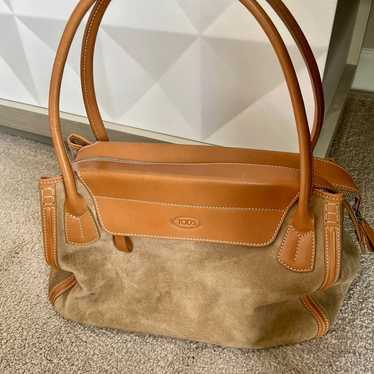 Tod's  Vintage Tan leather suede Handbag