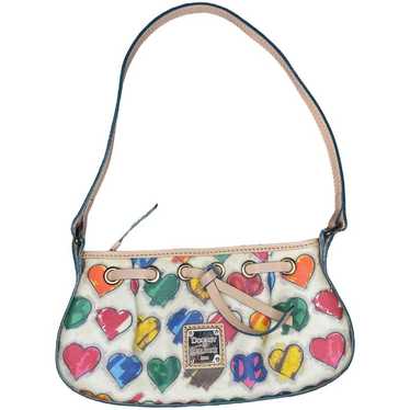 Vintage Dooney & Bourke Crayon Doodle Heart Bag Y… - image 1