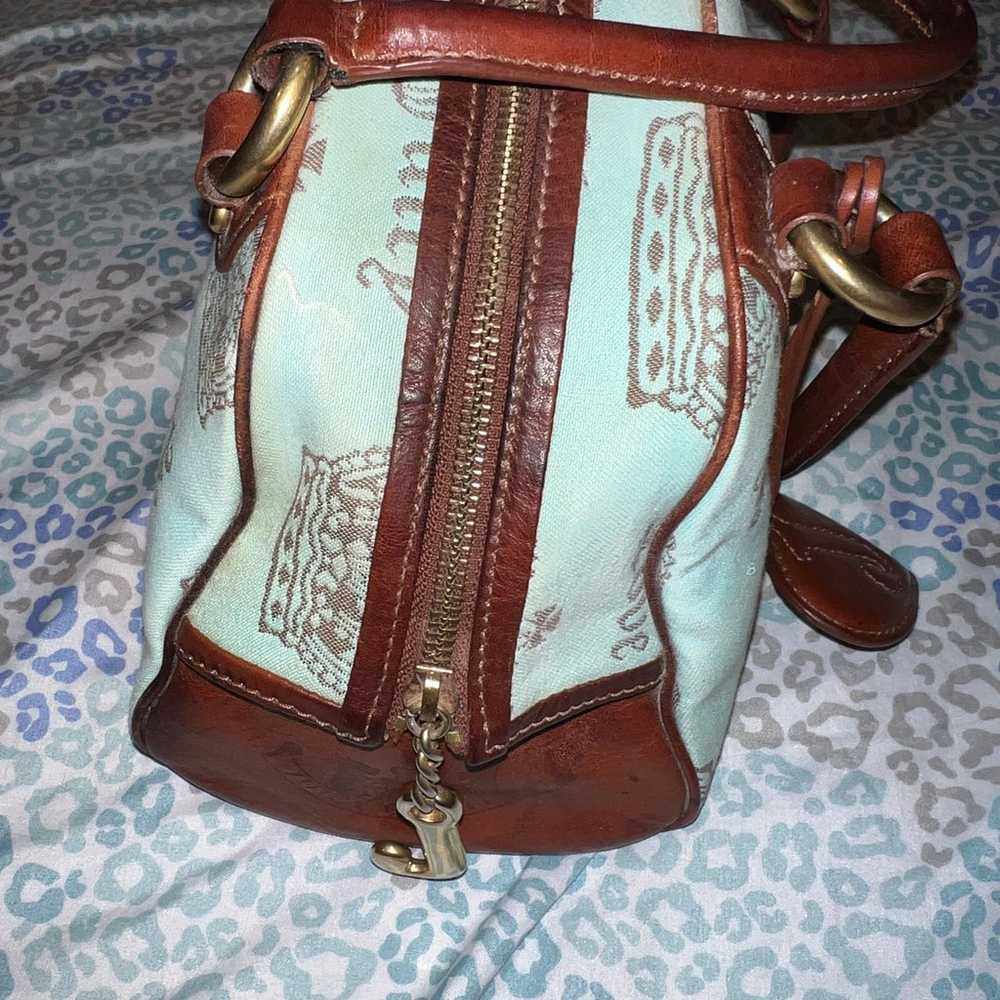 Vintage RARE Brown Blue Juicy Couture Bowler Bag … - image 4