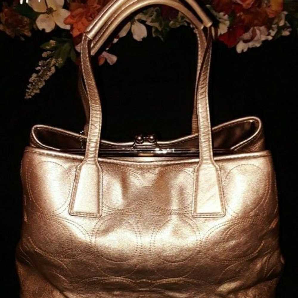 Coach Signature kisslock purse  EXTREMELY RARE OF… - image 2