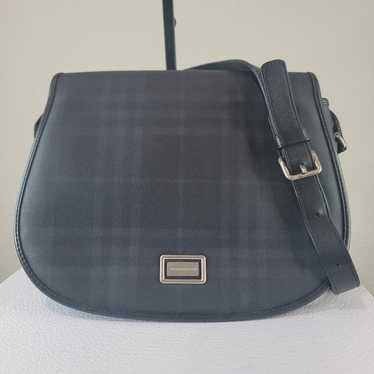 BURBERRY vintage saddle flap cotton check shoulder