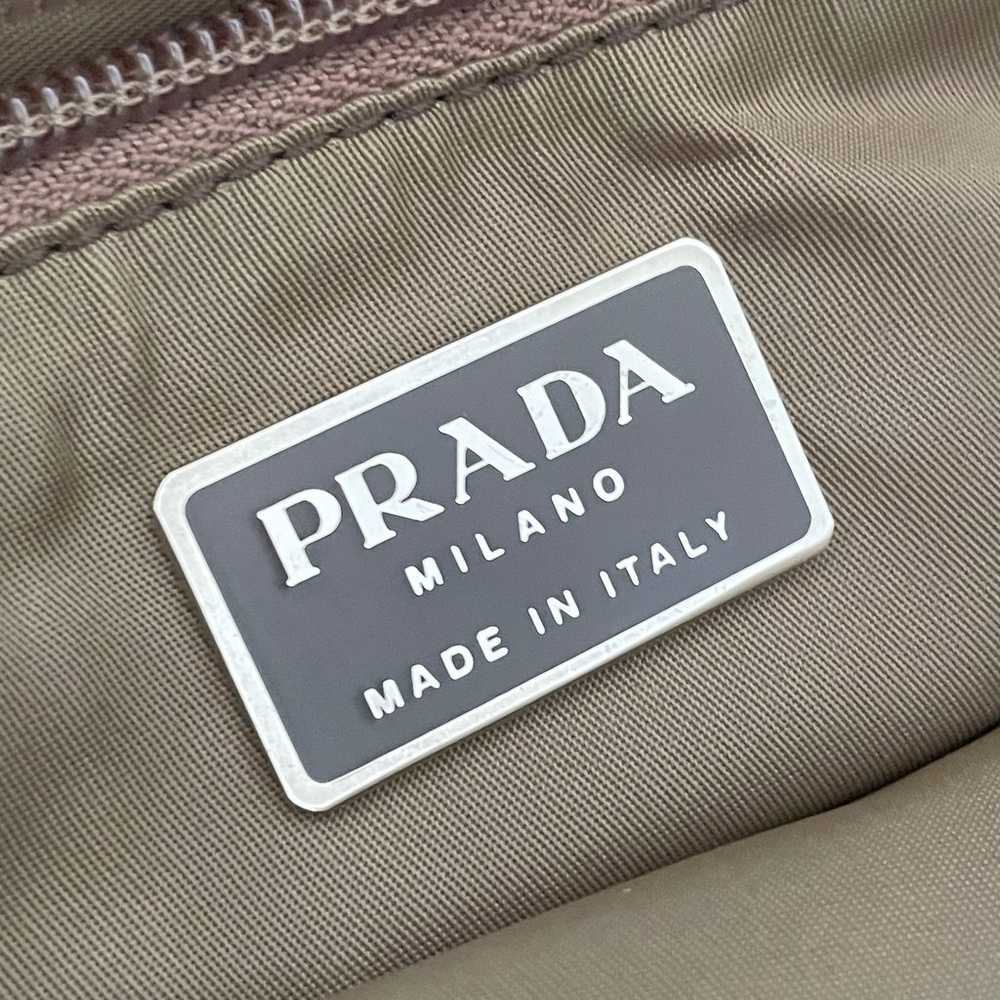 Prada brown nylon clear plexi handles vintage tot… - image 8