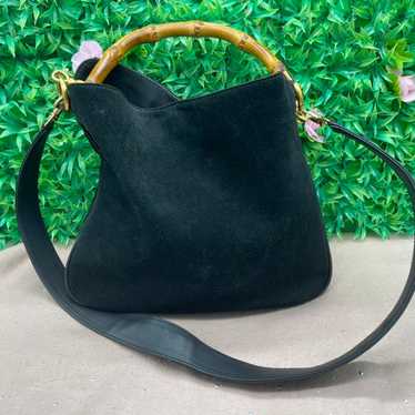 Gucci Bamboo 2Way Suede Bag