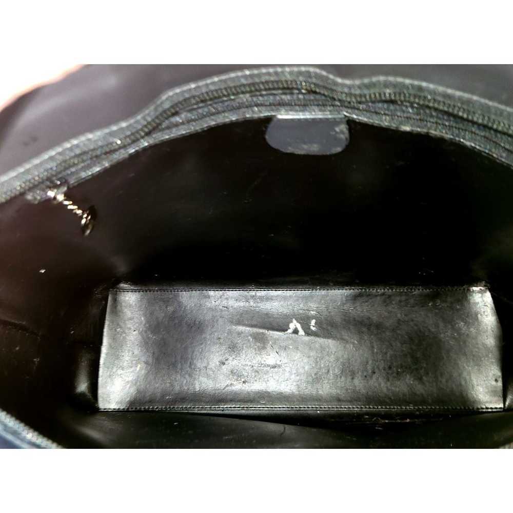 Gucci VTG Graphite Enamel Tote Silver Front Pouch - image 10