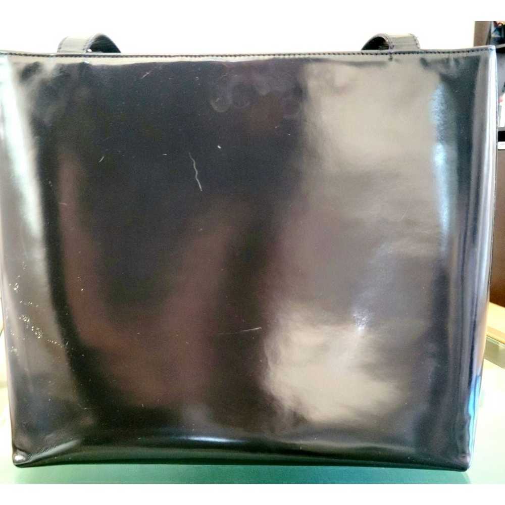 Gucci VTG Graphite Enamel Tote Silver Front Pouch - image 8