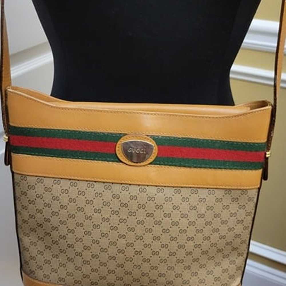 Gucci Tan Micro "GG" With Ophidia Web Shoulder Ha… - image 1