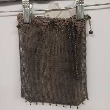 Vintage German Silver Mesh Evening Wrist Purse  d… - image 1