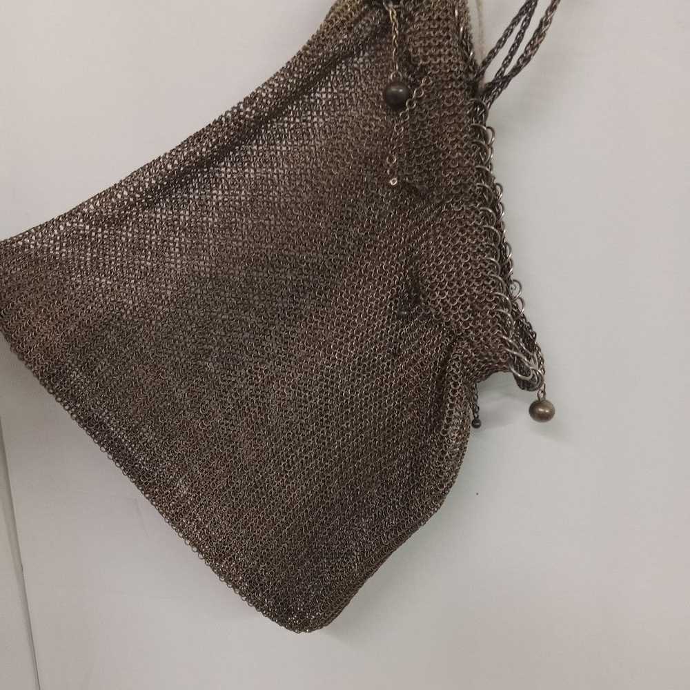 Vintage German Silver Mesh Evening Wrist Purse  d… - image 2